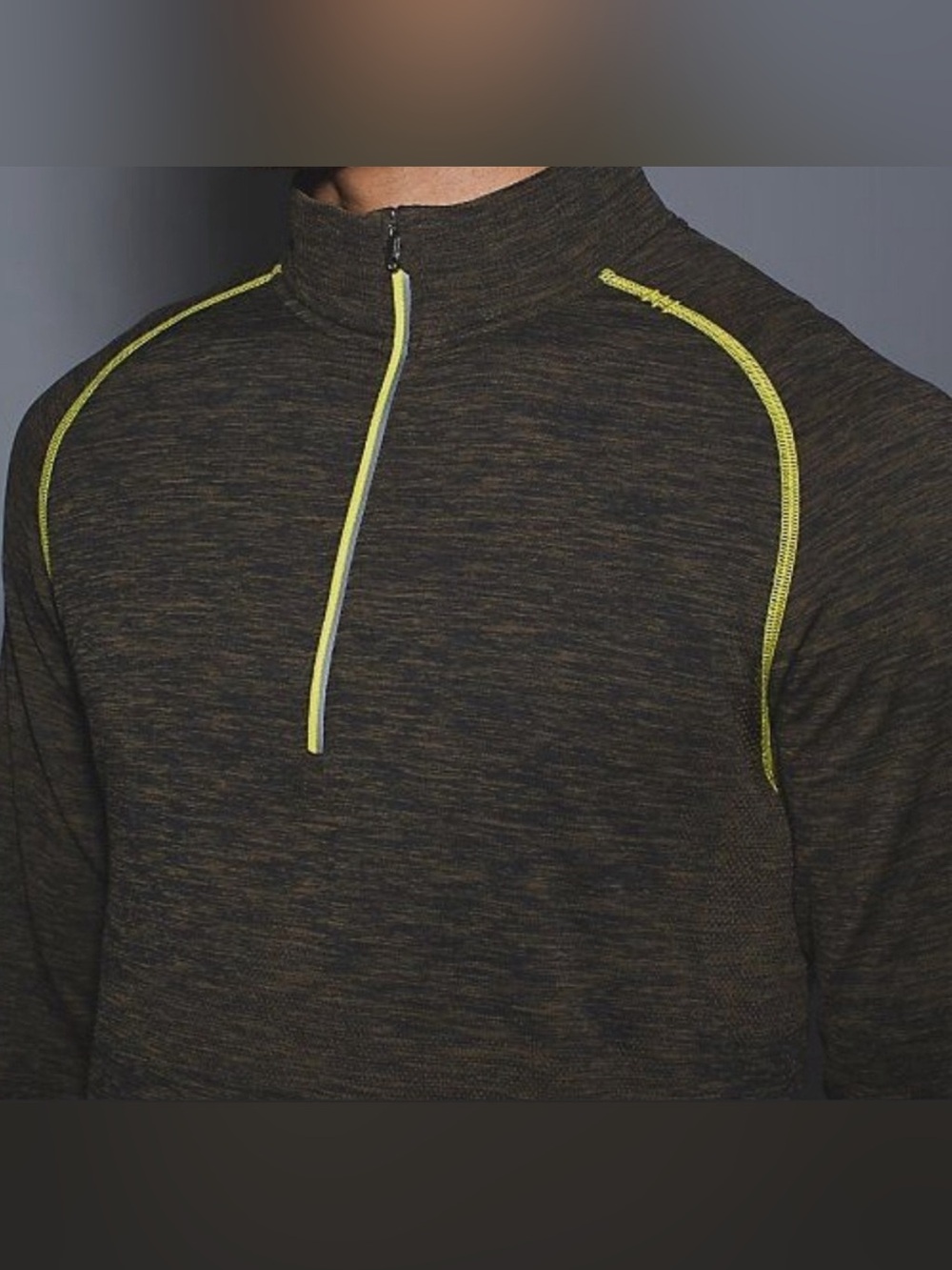 NEW Lululemon Metal Vent Tech 1/2 Zip Heather Olive Large